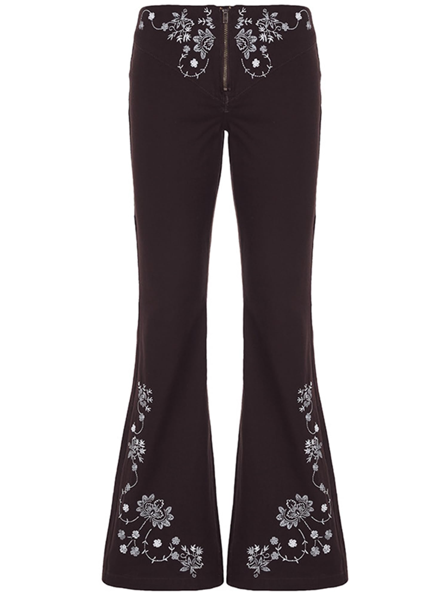 Women Bell Bottom Jeans  Flare Mid Rise Vintage Denim Pants 90s Y2k style