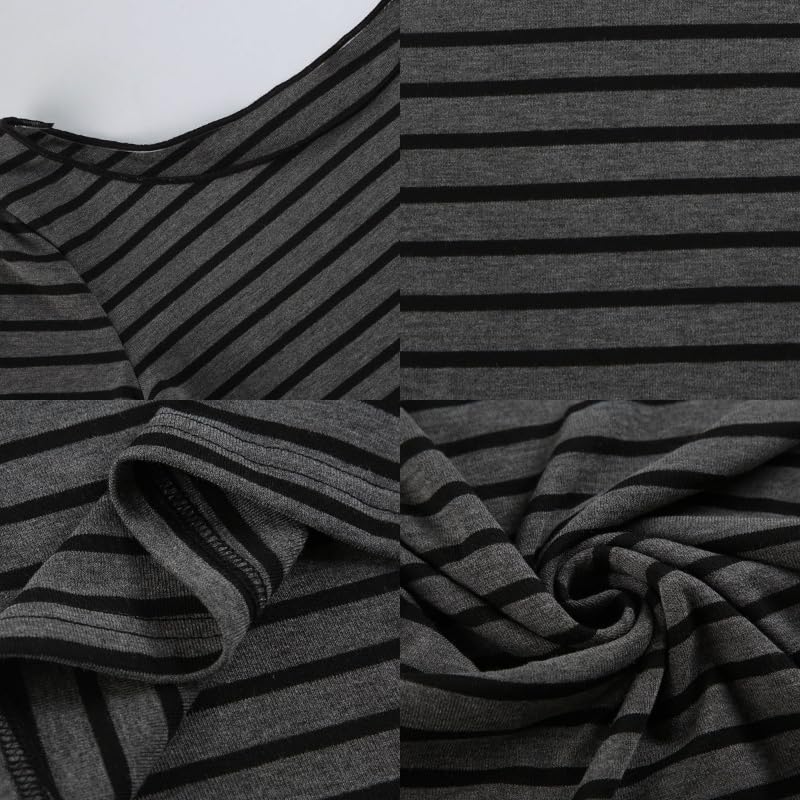 Womens Long Sleeve Grunge Striped Off Shoulder Streetwear Y2k Clothes