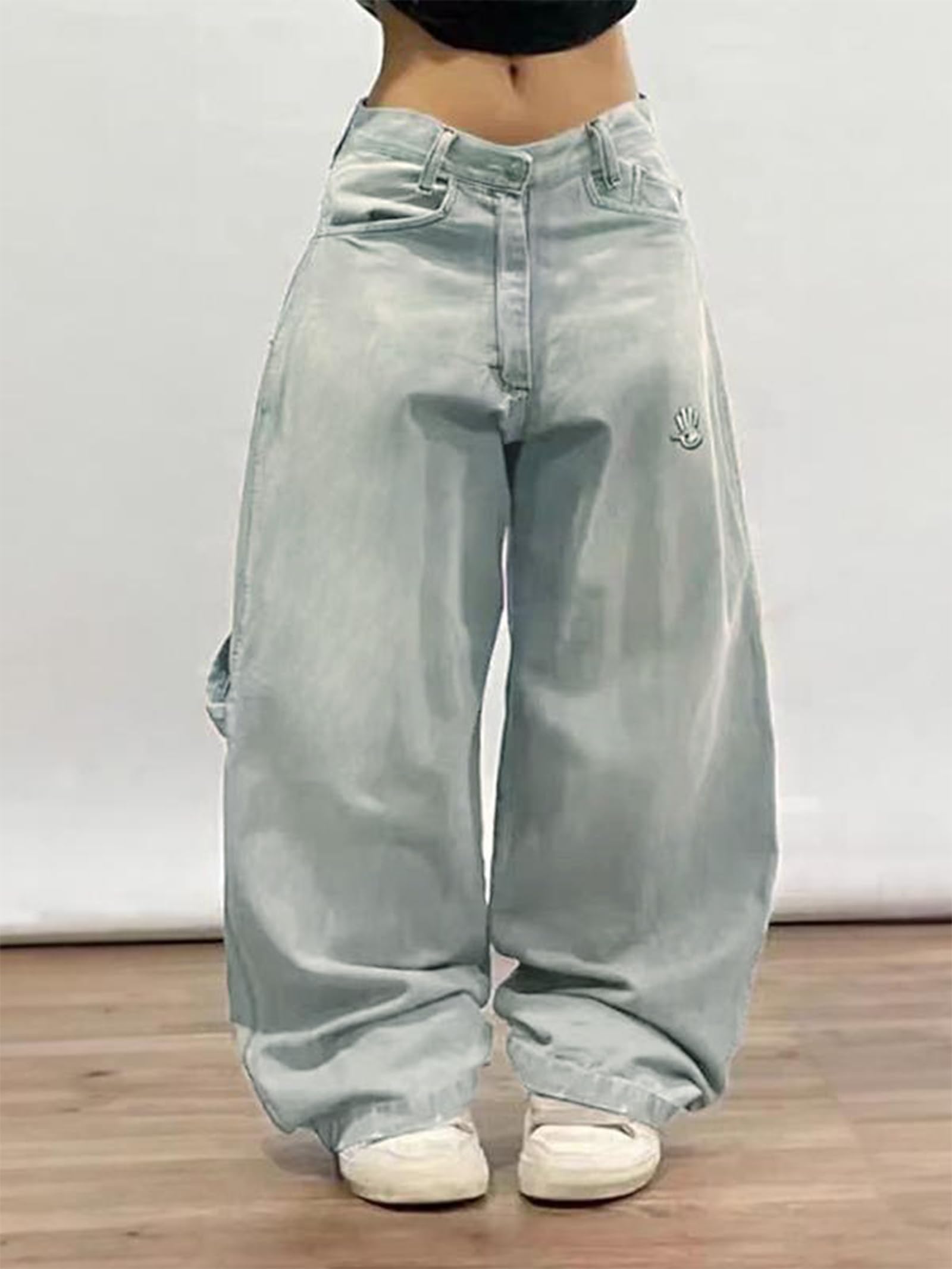 unisex baggy Boyfriends Hip Hop 90s Vintage Baggy Jeans Loose Denim Pants Mid-Low Waist Jeans
