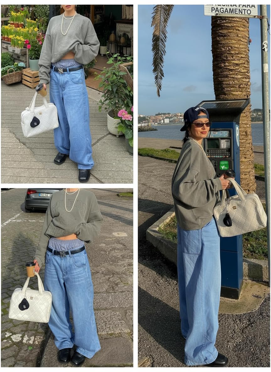 Baggy Jeans Wide Leg Oversized,Y2K Skater Streetwear