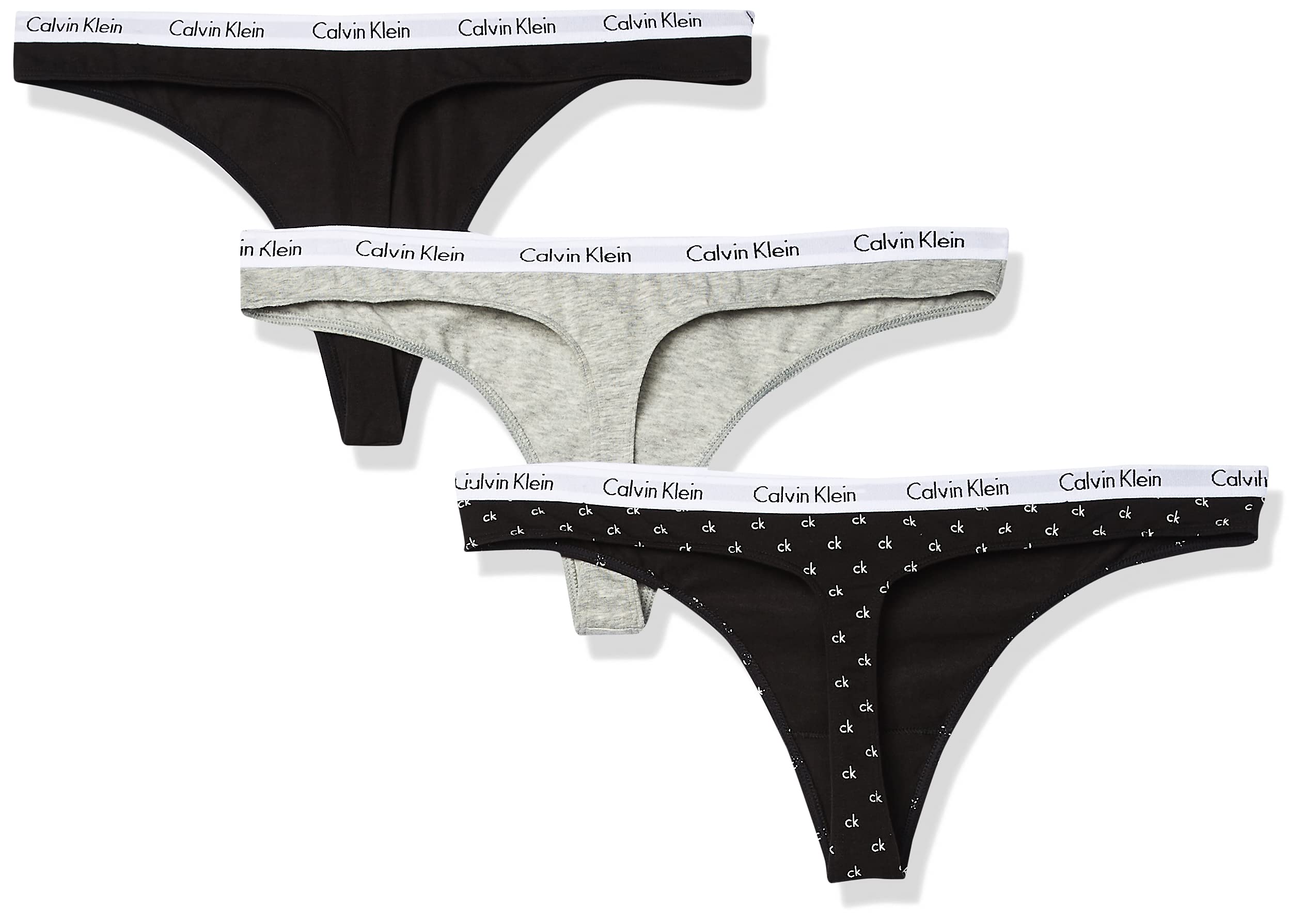 Calvin Klein Women's Cotton Stretch Thong Panties, 3 Pack