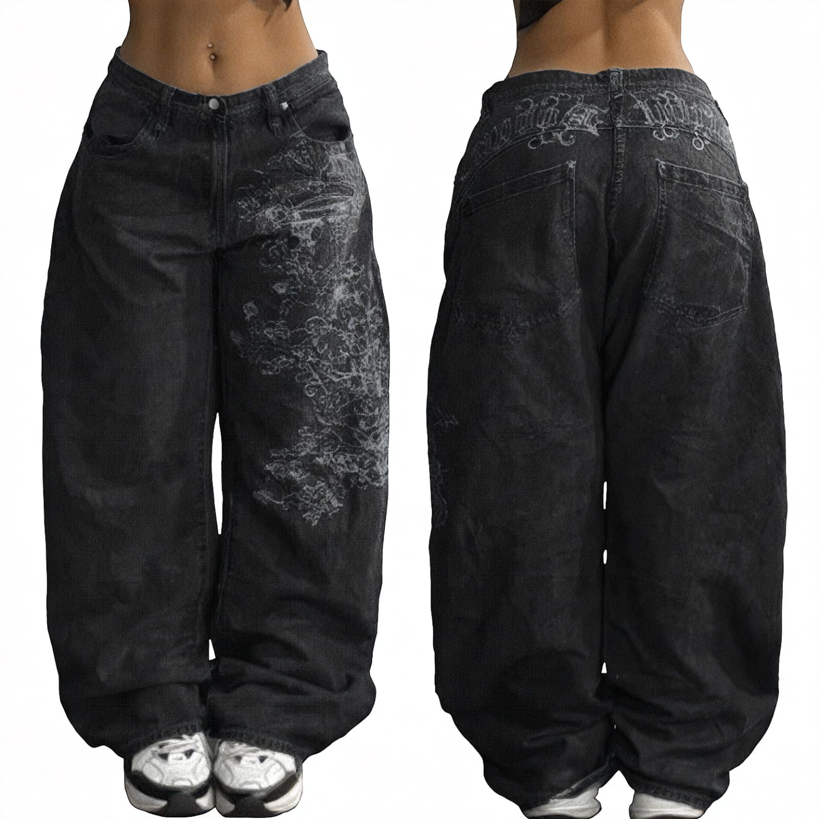 unisex baggy Boyfriends Hip Hop 90s Vintage Baggy Jeans Loose Denim Pants Mid-Low Waist Jeans