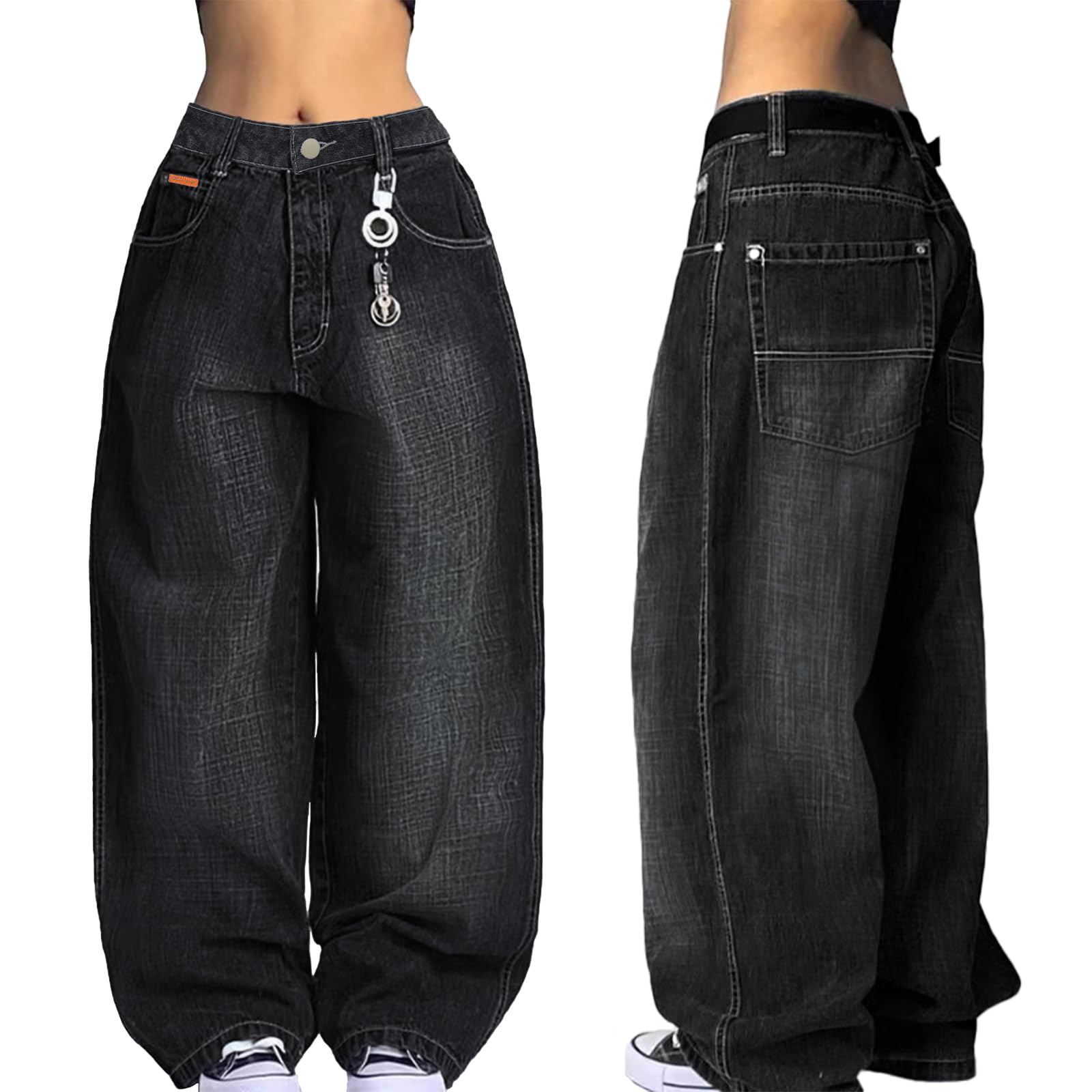 unisex baggy Boyfriends Hip Hop 90s Vintage Baggy Jeans Loose Denim Pants Mid-Low Waist Jeans