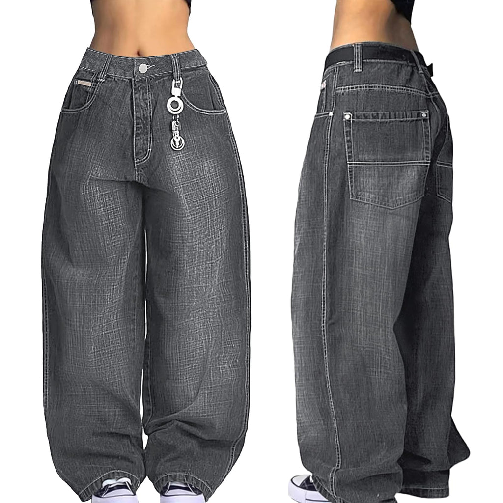unisex baggy Boyfriends Hip Hop 90s Vintage Baggy Jeans Loose Denim Pants Mid-Low Waist Jeans