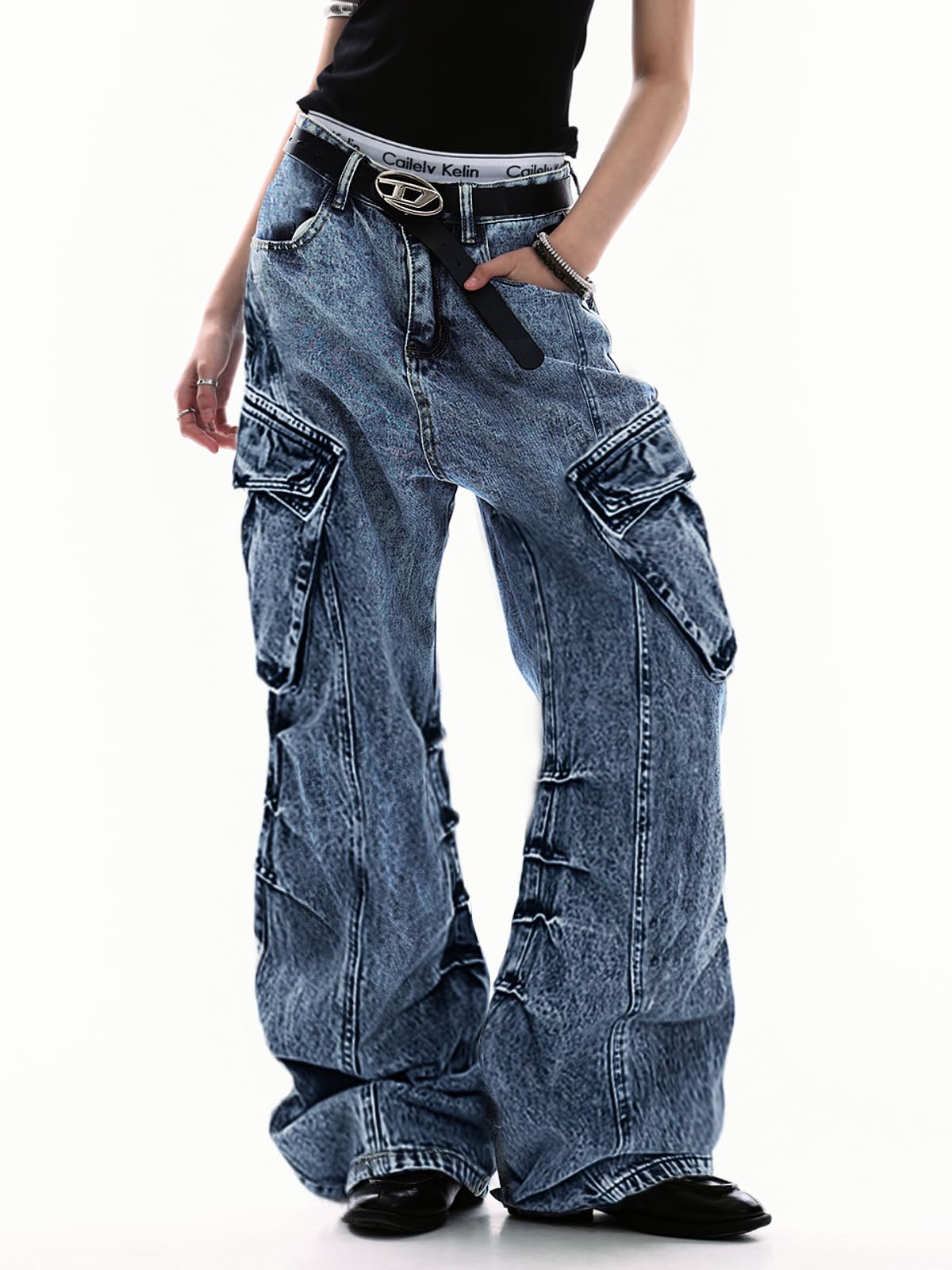 unisex baggy Boyfriends Hip Hop 90s Vintage Baggy Jeans Loose Denim Pants Mid-Low Waist Jeans