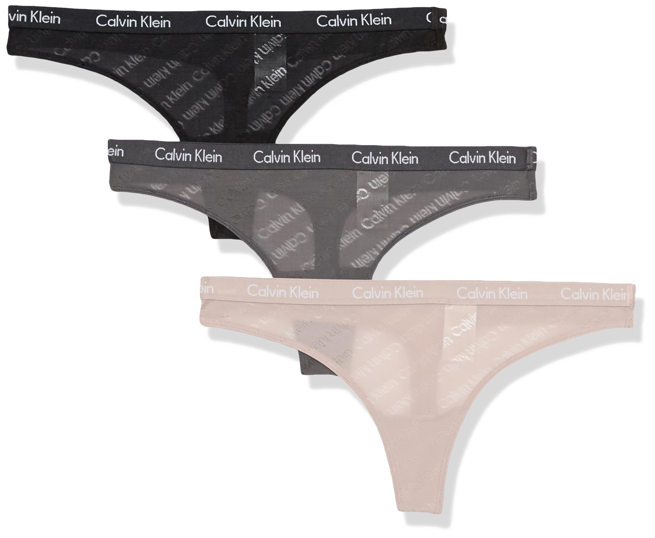 Calvin Klein Women's Cotton Stretch Thong Panties, 3 Pack