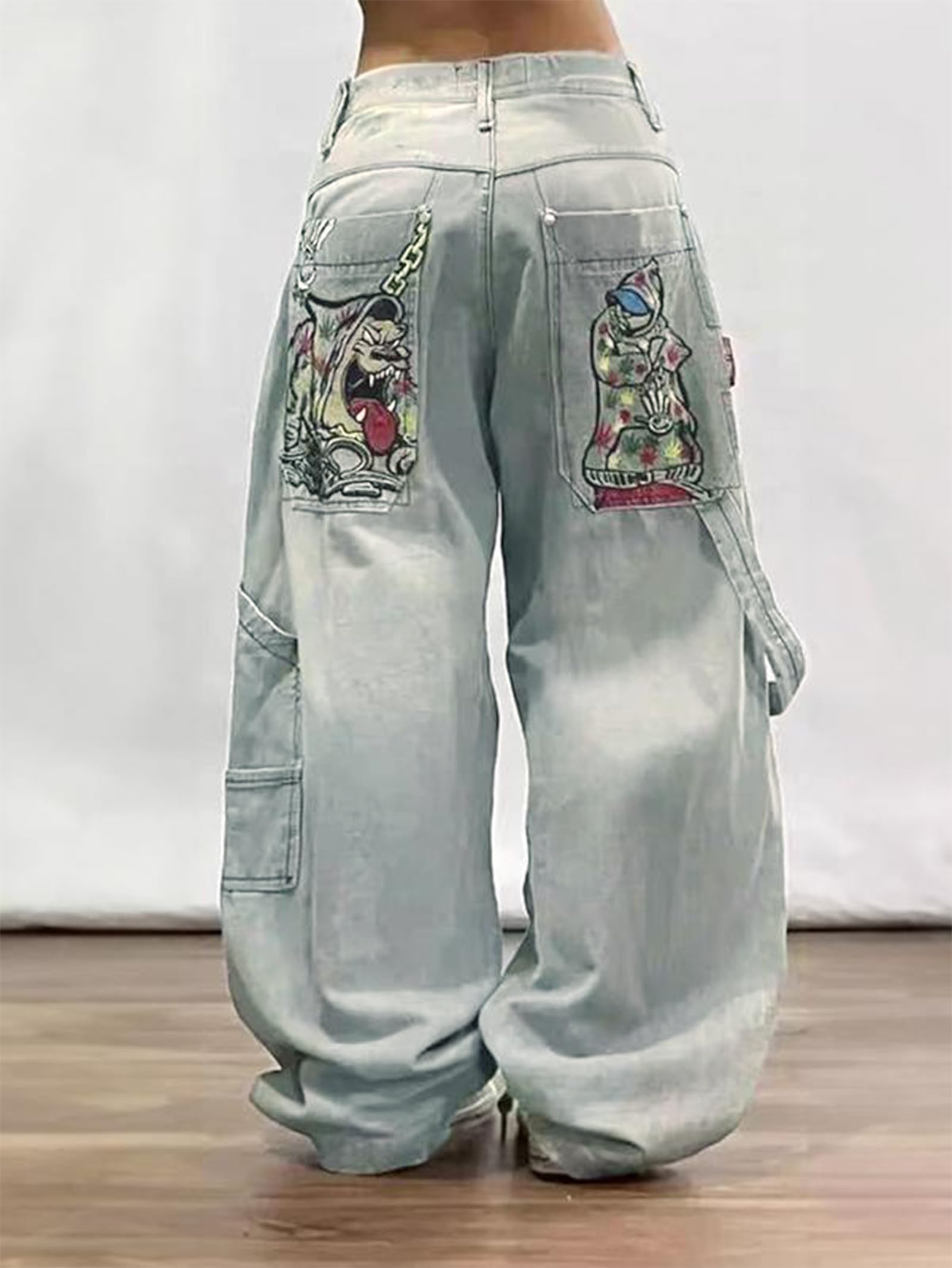 unisex baggy Boyfriends Hip Hop 90s Vintage Baggy Jeans Loose Denim Pants Mid-Low Waist Jeans