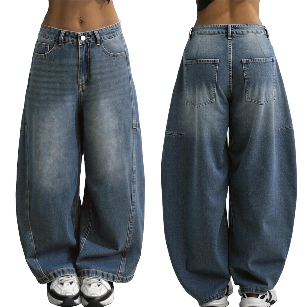 unisex baggy Boyfriends Hip Hop 90s Vintage Baggy Jeans Loose Denim Pants Mid-Low Waist Jeans