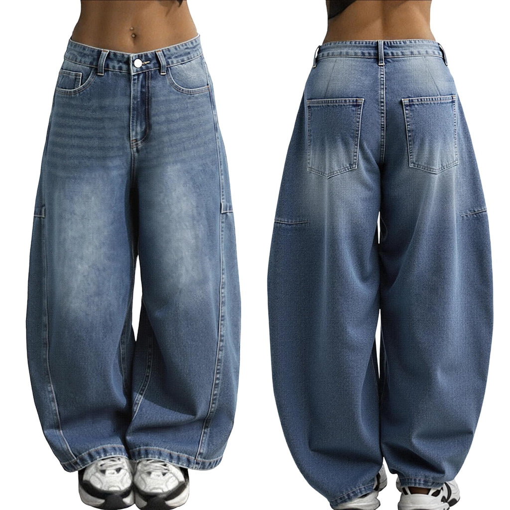 unisex baggy Boyfriends Hip Hop 90s Vintage Baggy Jeans Loose Denim Pants Mid-Low Waist Jeans