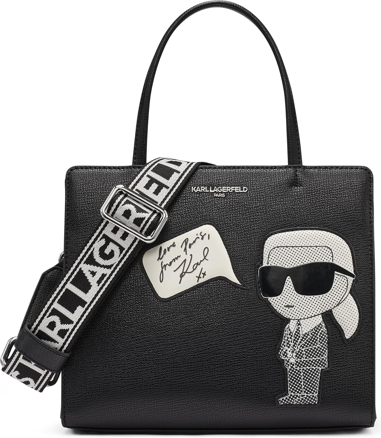 KARL LAGERFELD Paris handbag Black/Silver, One Size